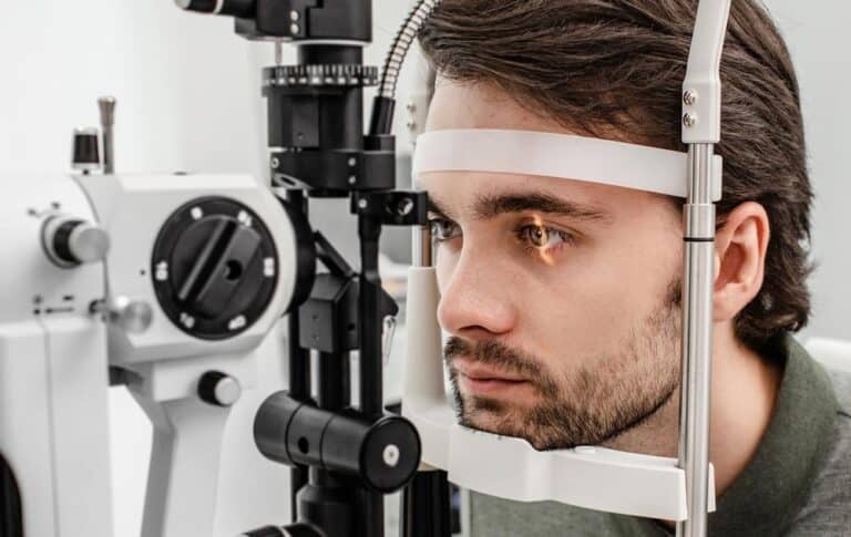 Man Having An Eye Checkup