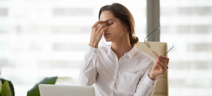 Woman Eyes Hurting — Ophthalmologist In Southport, QLD