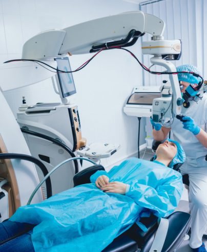 Patient in An Ophthalmology Clinic